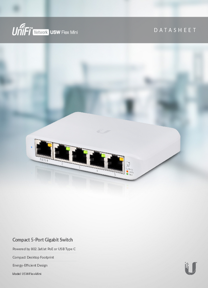 Switch Ubiquiti Usw‑flex-mini 5 Puertos GigaBit - PDF