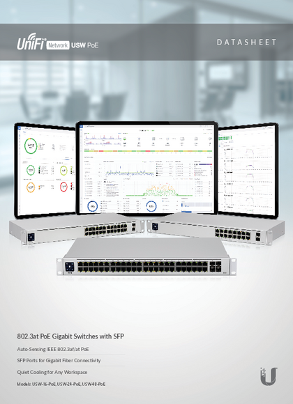 Switch Ubiquiti Unifi 24P 2 SFP USW-24-POE - PDF