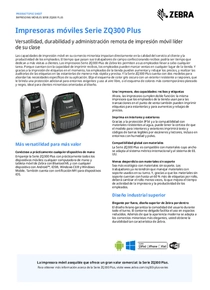 Impresora Térmica Portátil Zebra ZQ320 Plus IP54 Bluetooth WPA2 - PDF